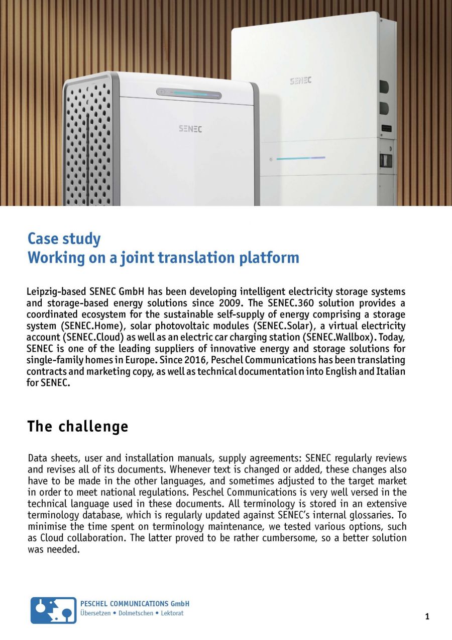 Case Study SENEC Peschel Communications