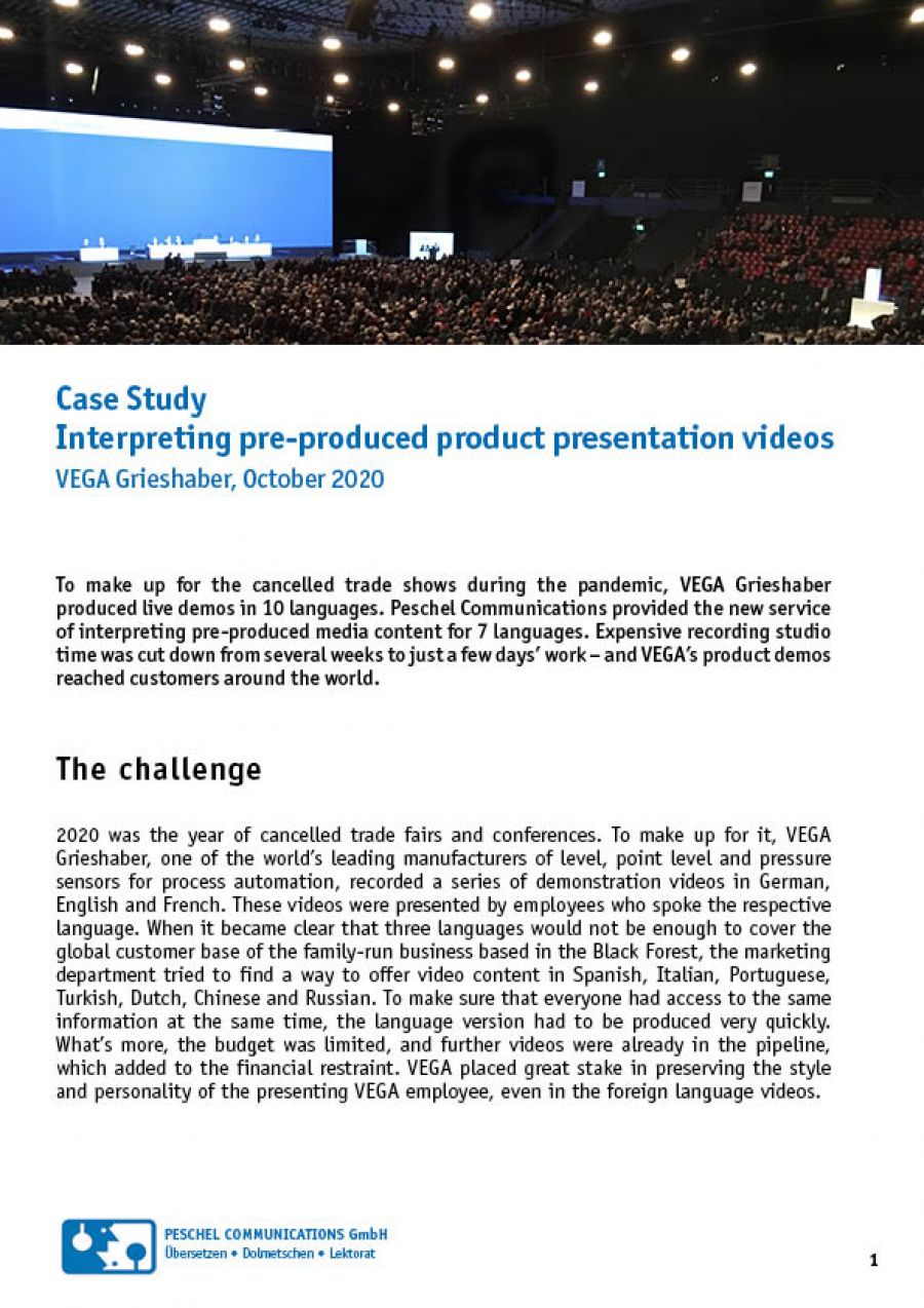 Case Study Vega Peschel Communications